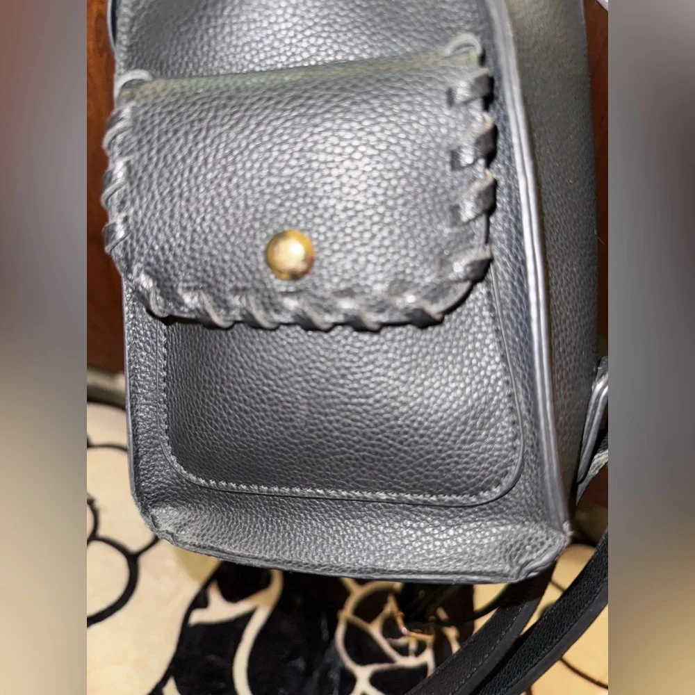 Chic and Versatile LD Design Black Backpack Purse with Unique Pocket Detail